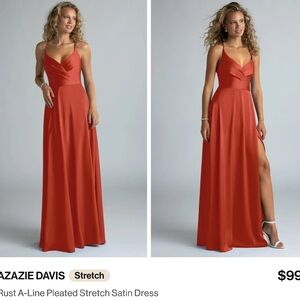 Azazie Rust Maxi Dress